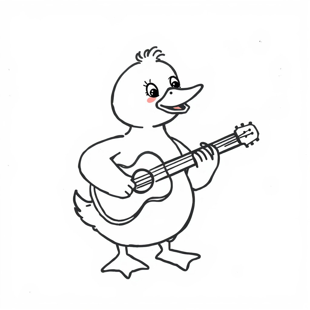 Duck playing guitar