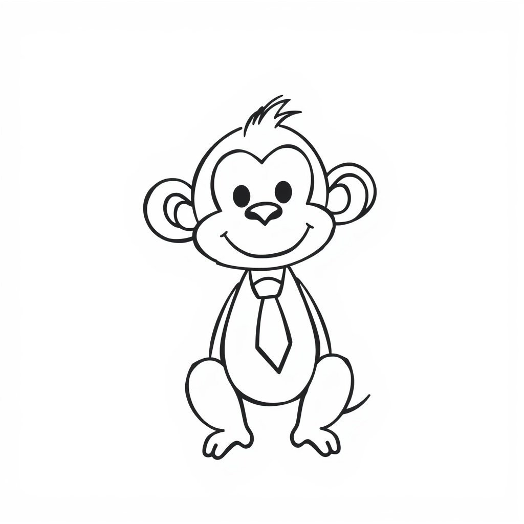 Monkey wearing a tie