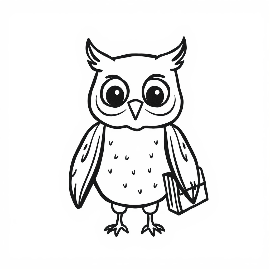 Owl with a briefcase