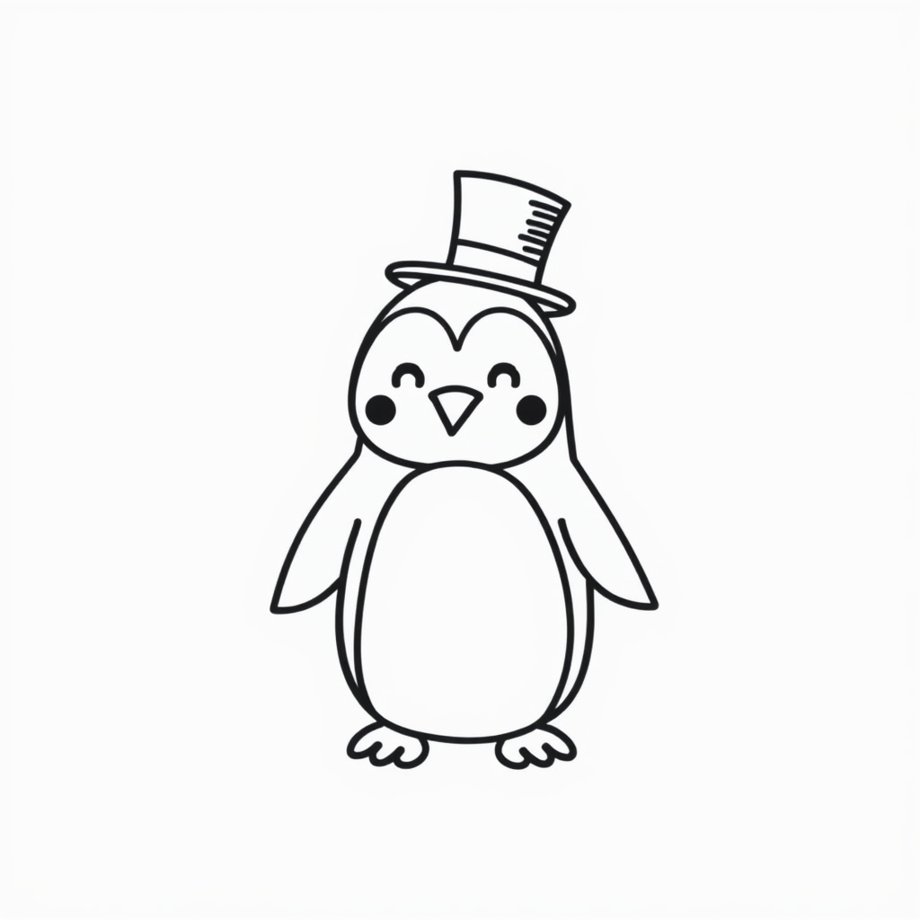 Penguin with a top hat