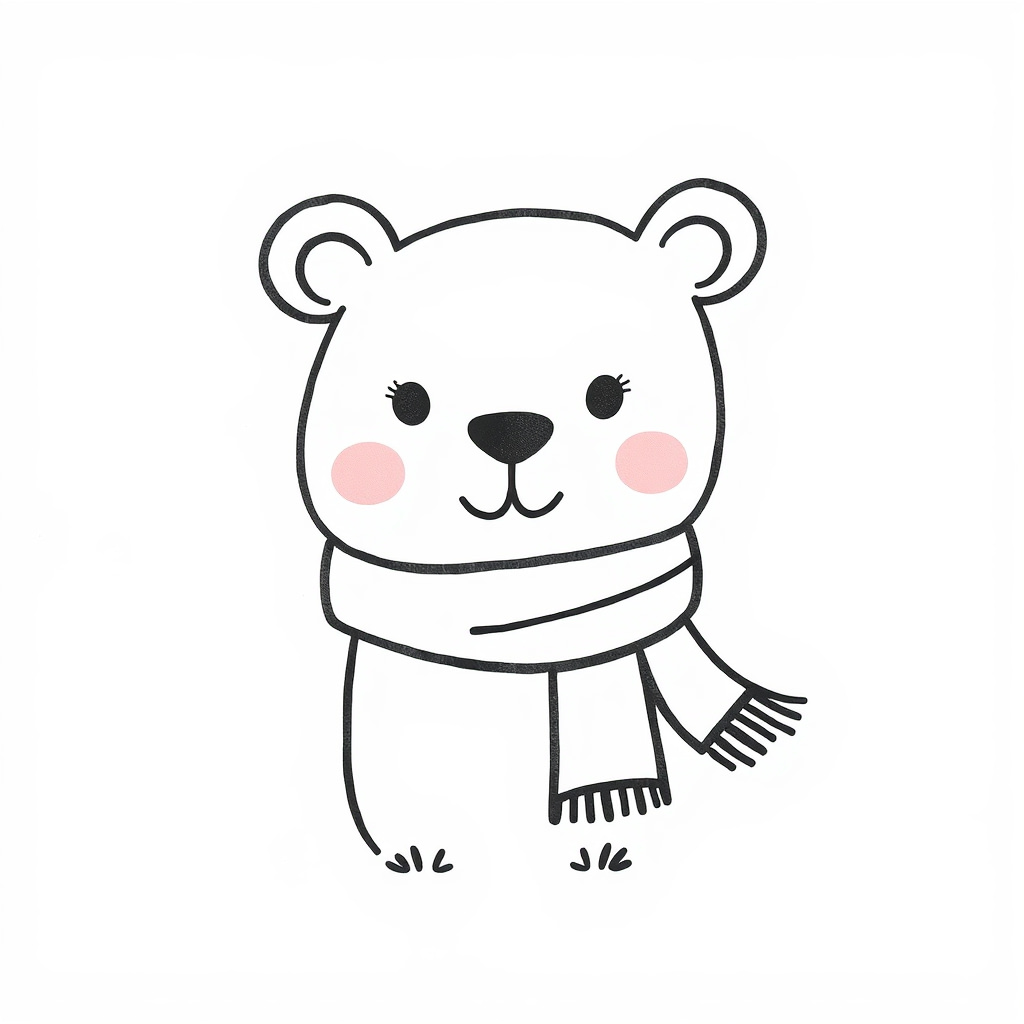 Bear wearing a scarf