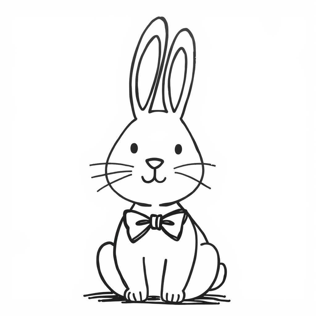 Rabbit wearing a bow tie