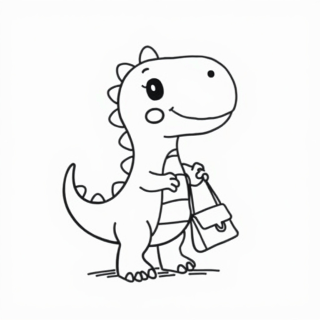 Dino holding a handbag