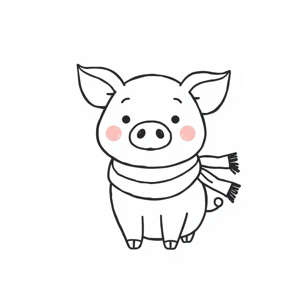 Pig with a scarf