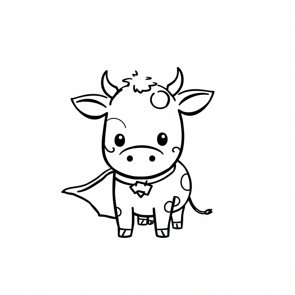 Cow wearing a superhero cape