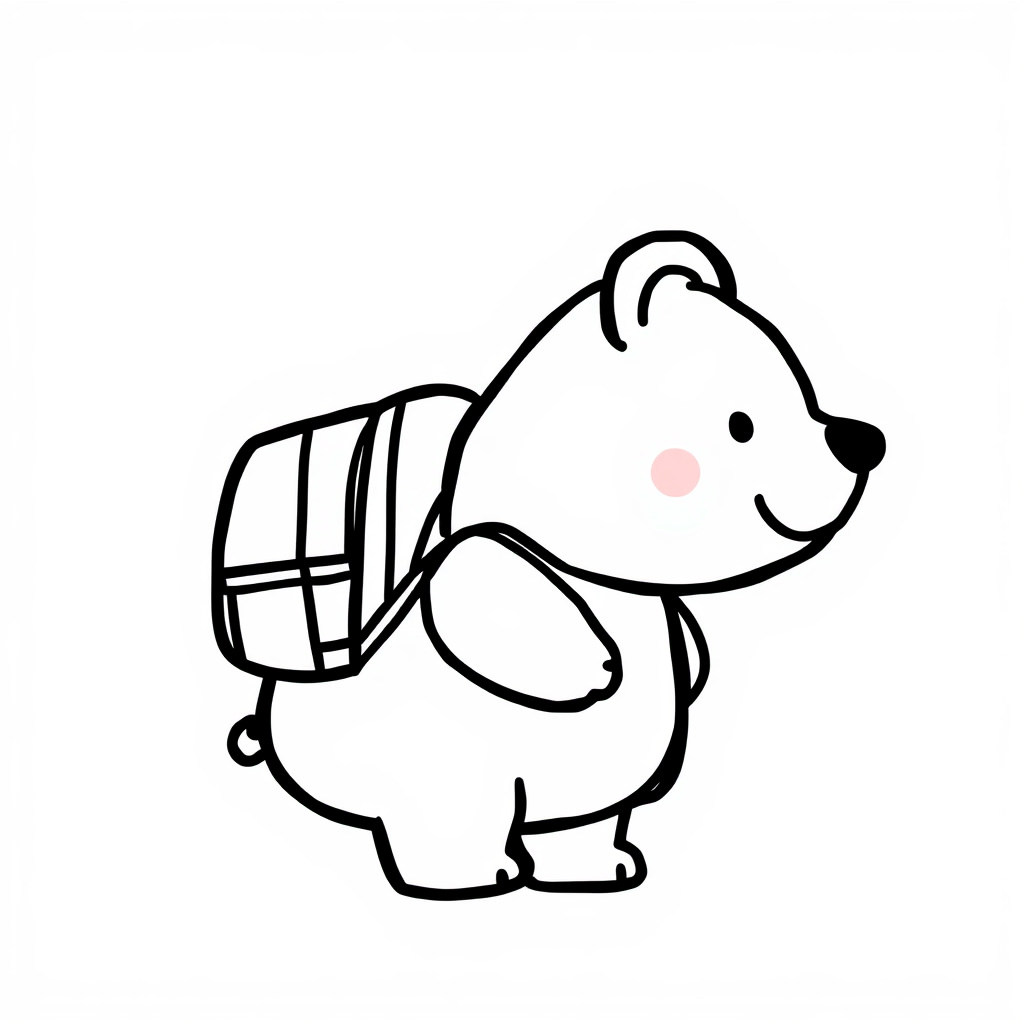 Bear with a backpack