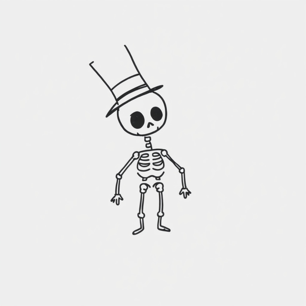 Skeleton in a top hat