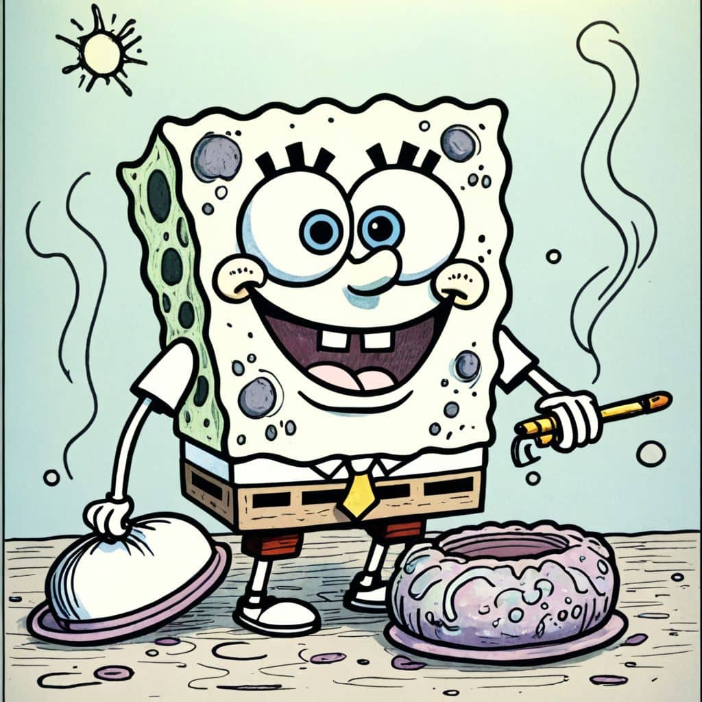 Colored Spongebob Cooking