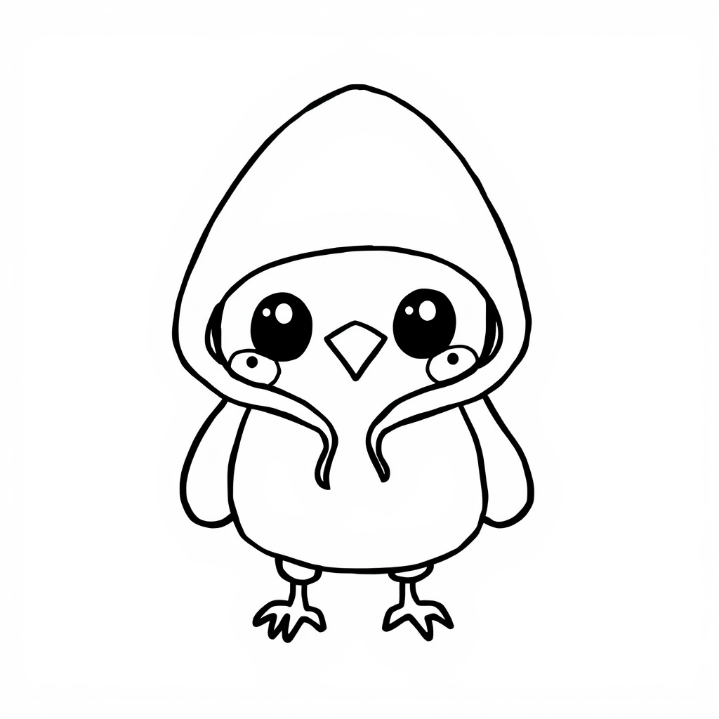 Bird in a hoodie.