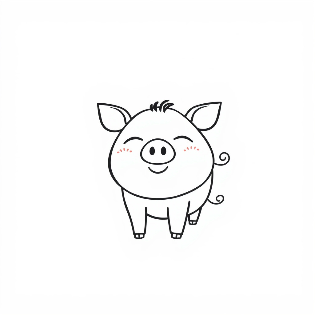 Pig feeling joyful