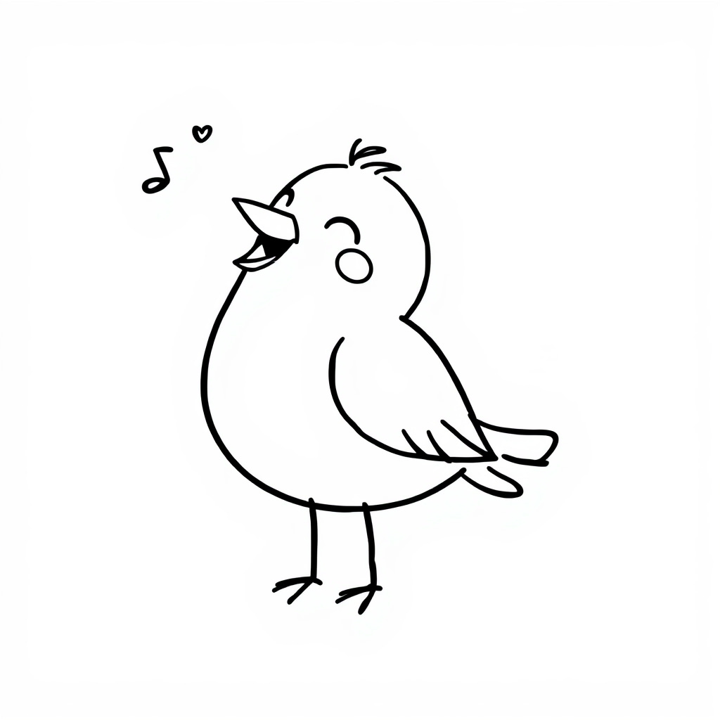 Happy bird singing