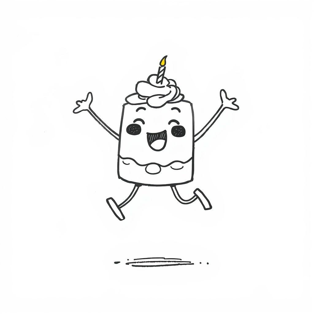 Excited cake jumping