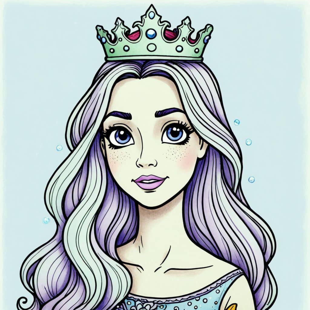 Colored  Wearing a crown