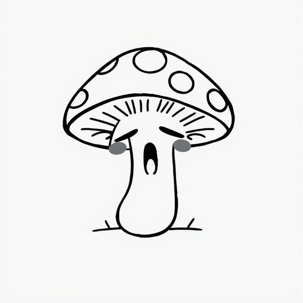 Sleepy Mushroom Yawning