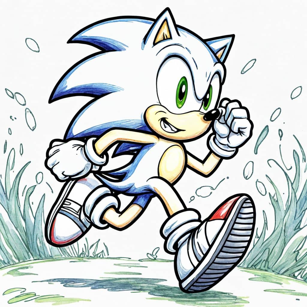 Colored Sonic running