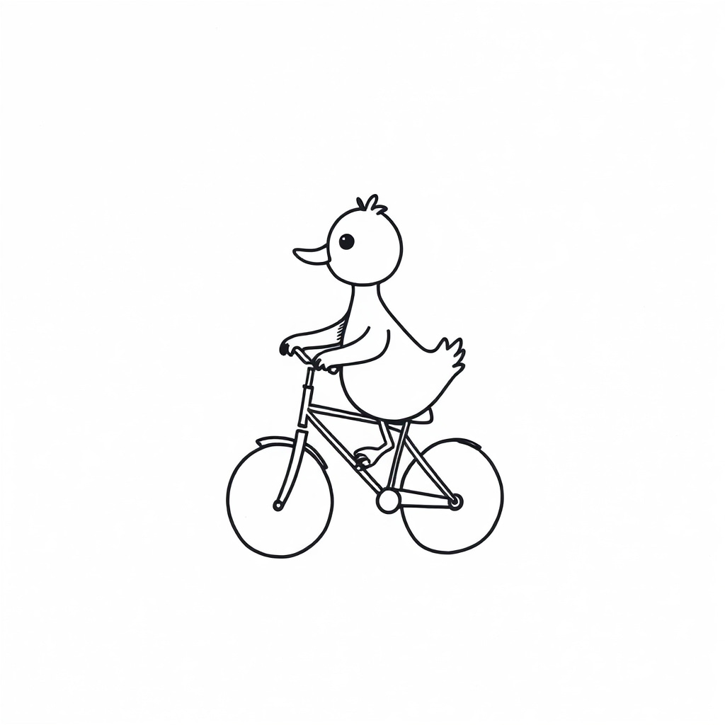 Duck riding bicycle