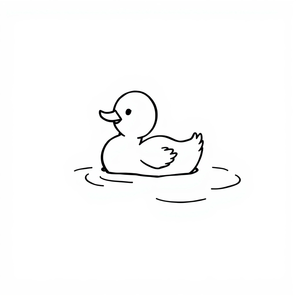 Relaxed Duck Floating Calmly.