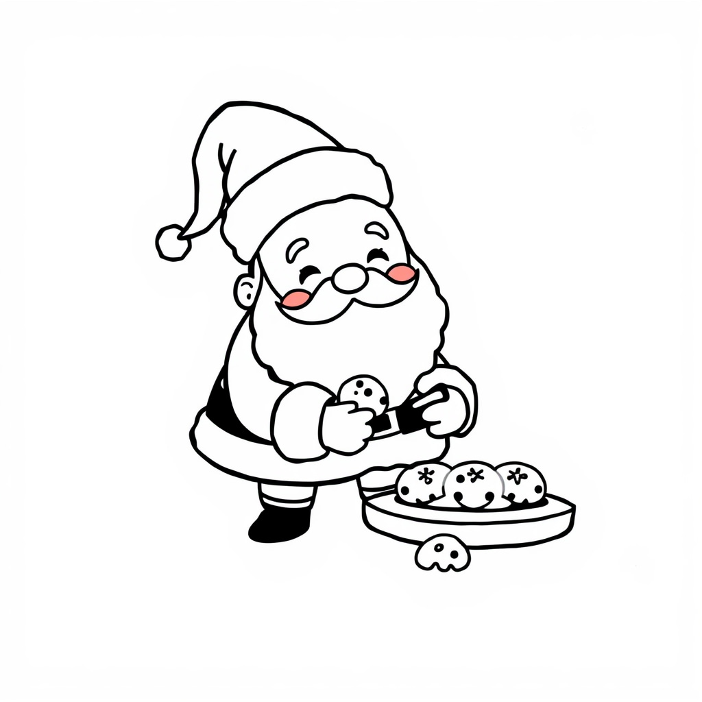 Santa baking cookies