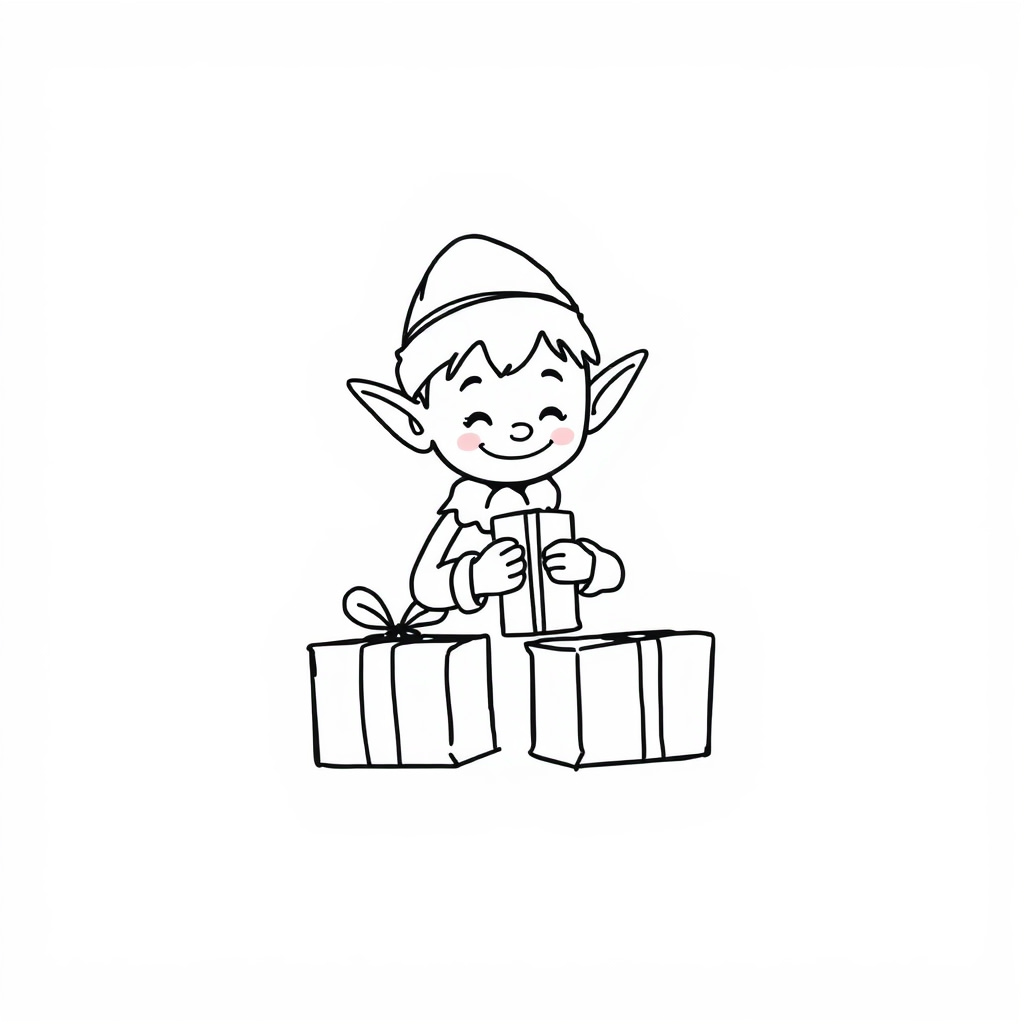 Elf wrapping presents