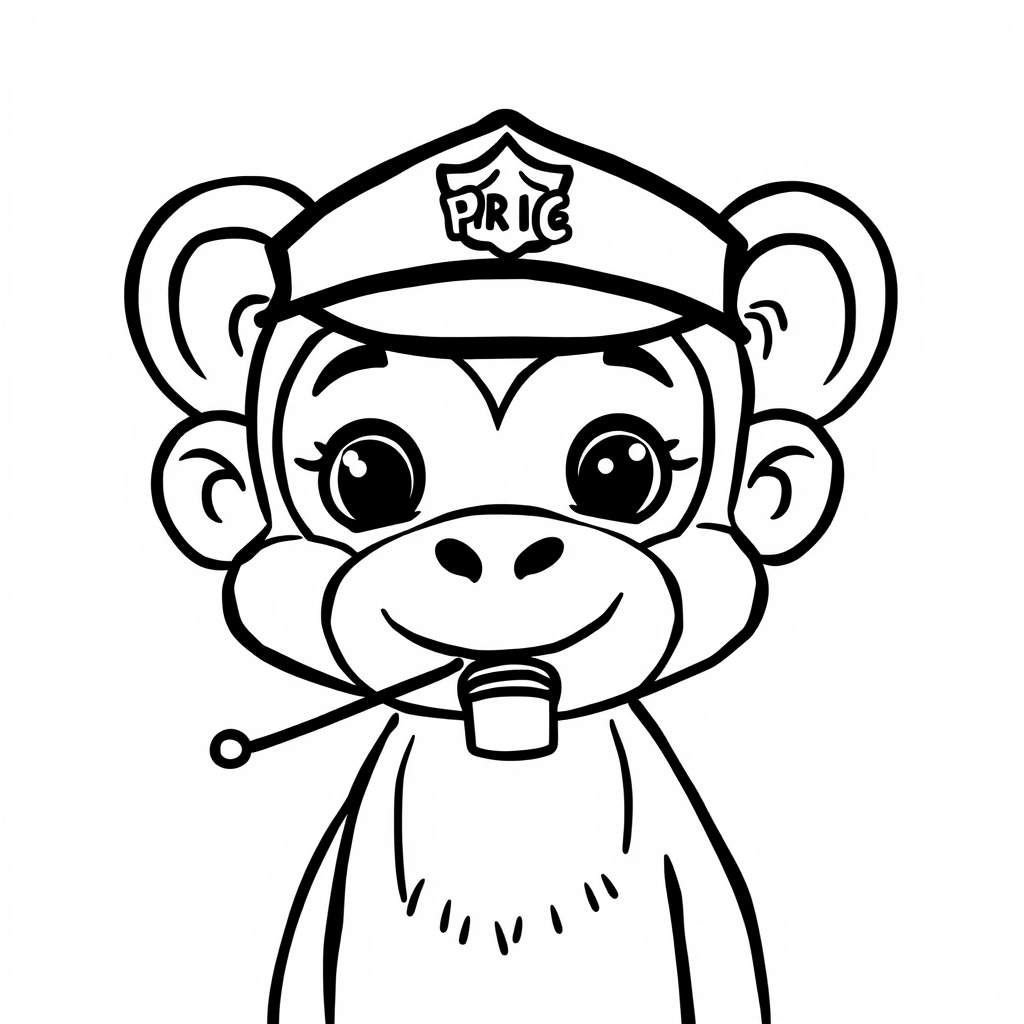 Police Monkey with Whistle