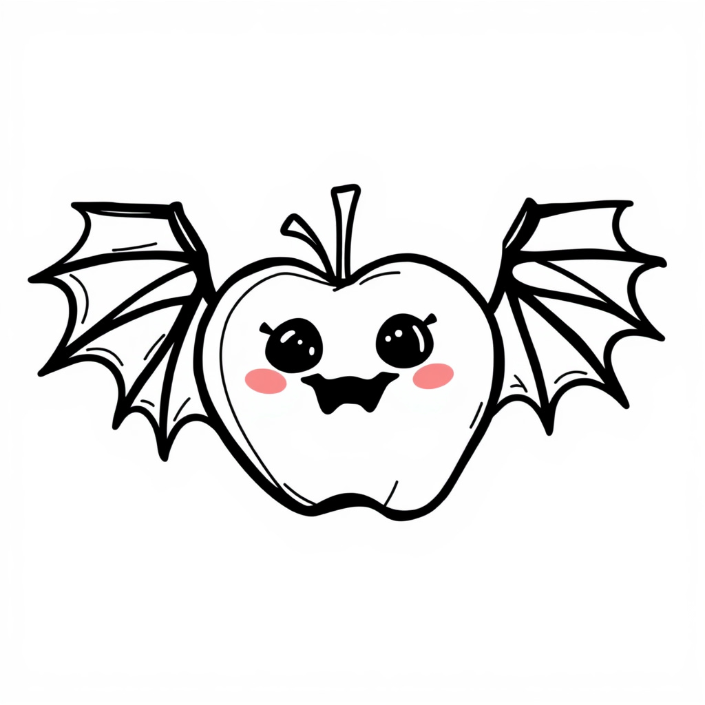 Vampire apple with bat wings