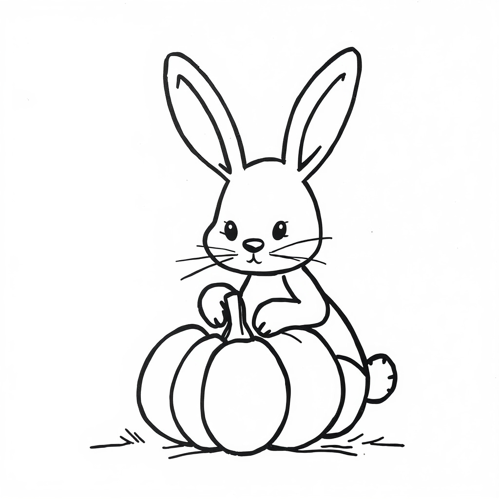 Bunny carving pumpkins