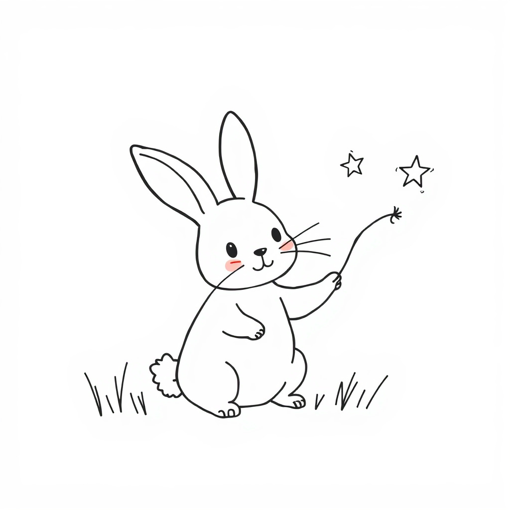 Bunny catching fireflies