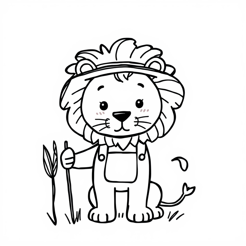 Lion as a Farmer.