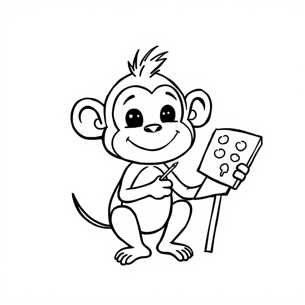 Artist Monkey with Palette.