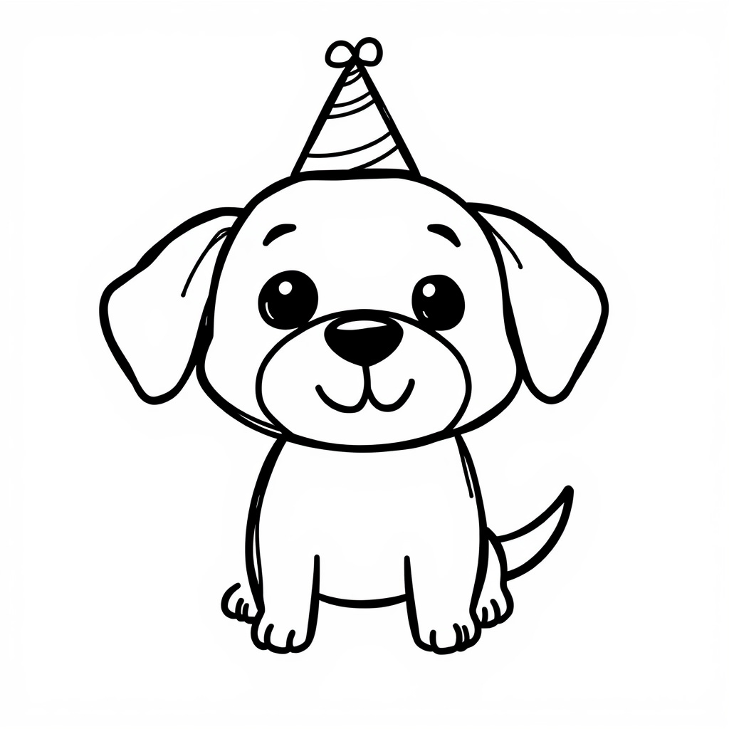 Dog with party hat