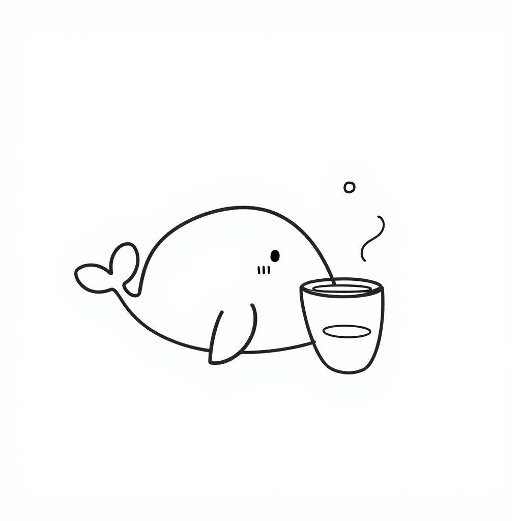 Whale sipping tea