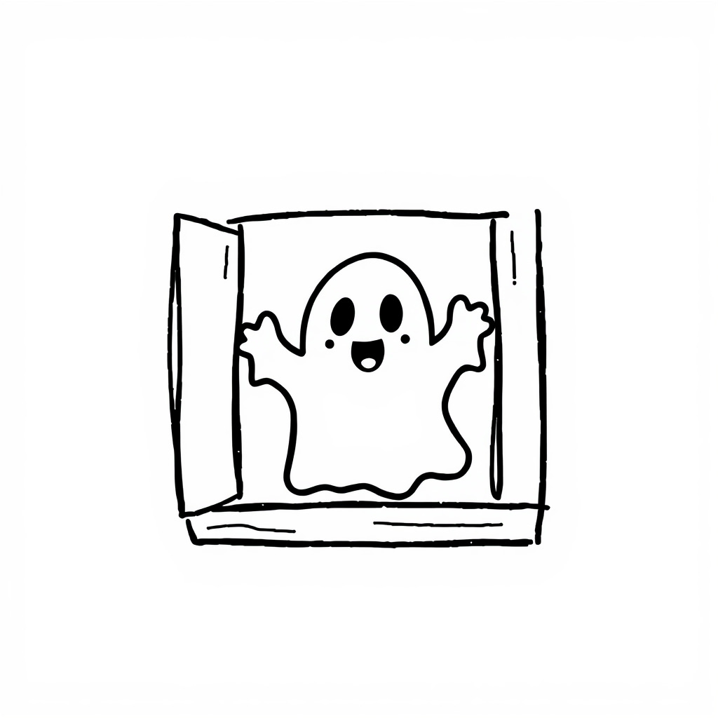 Spooky ghost in window