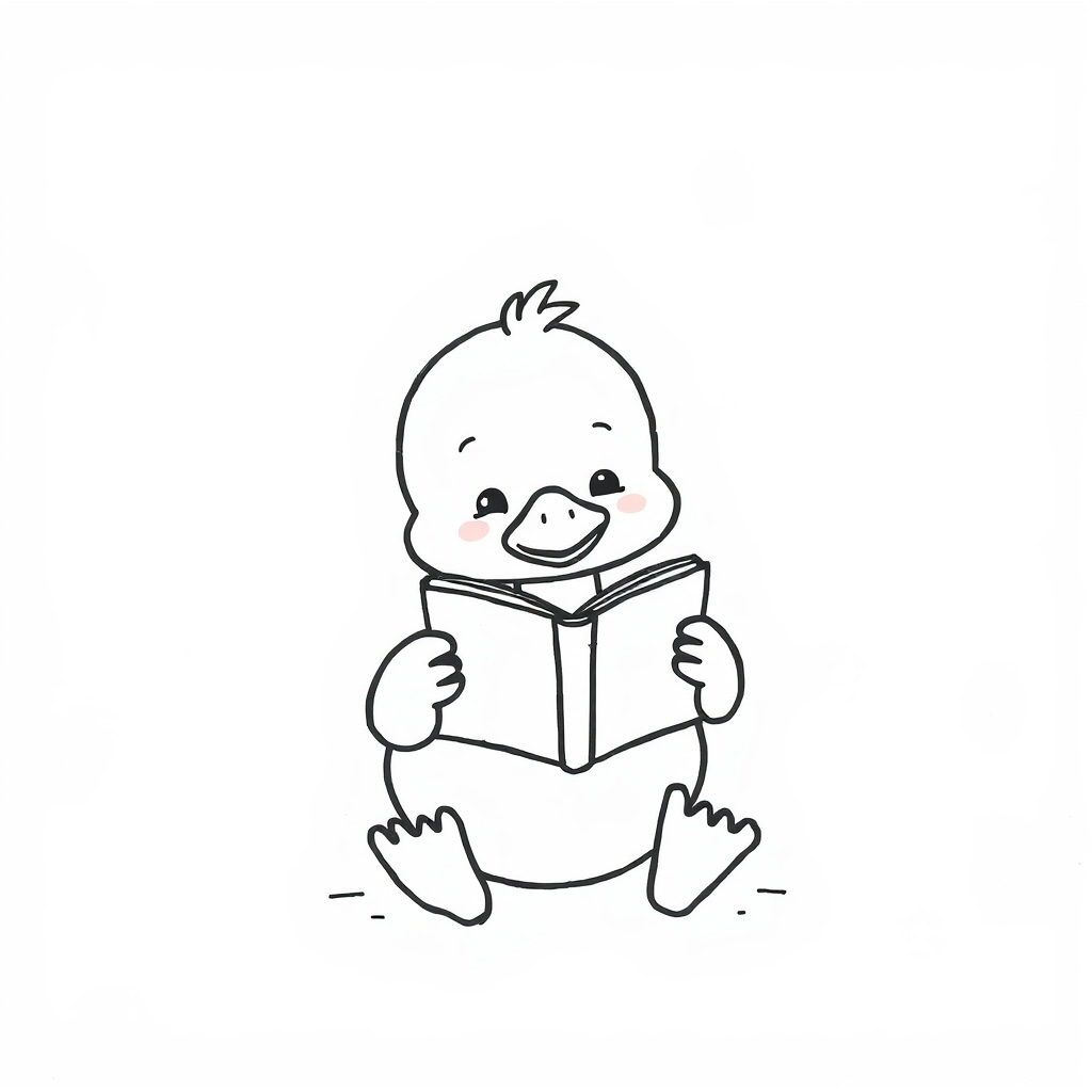 Duck reading book