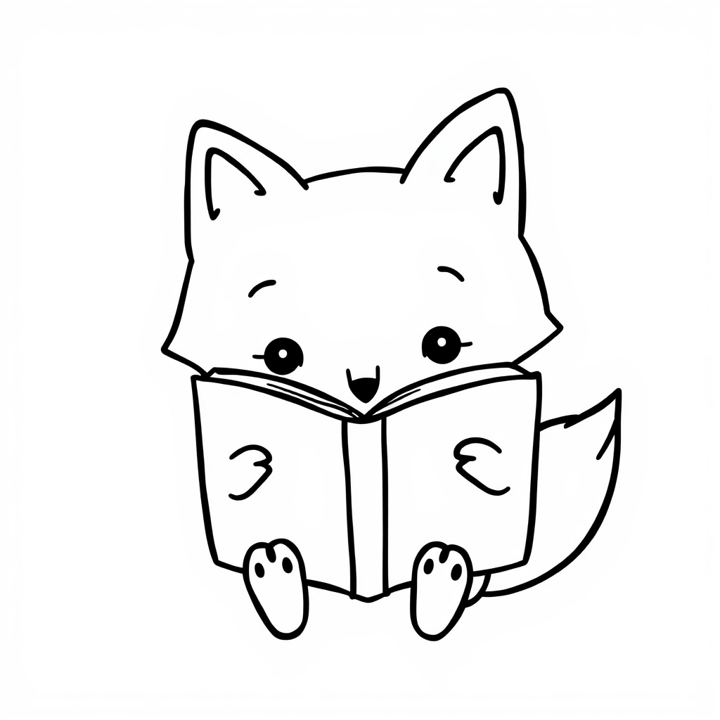 Fox reading book