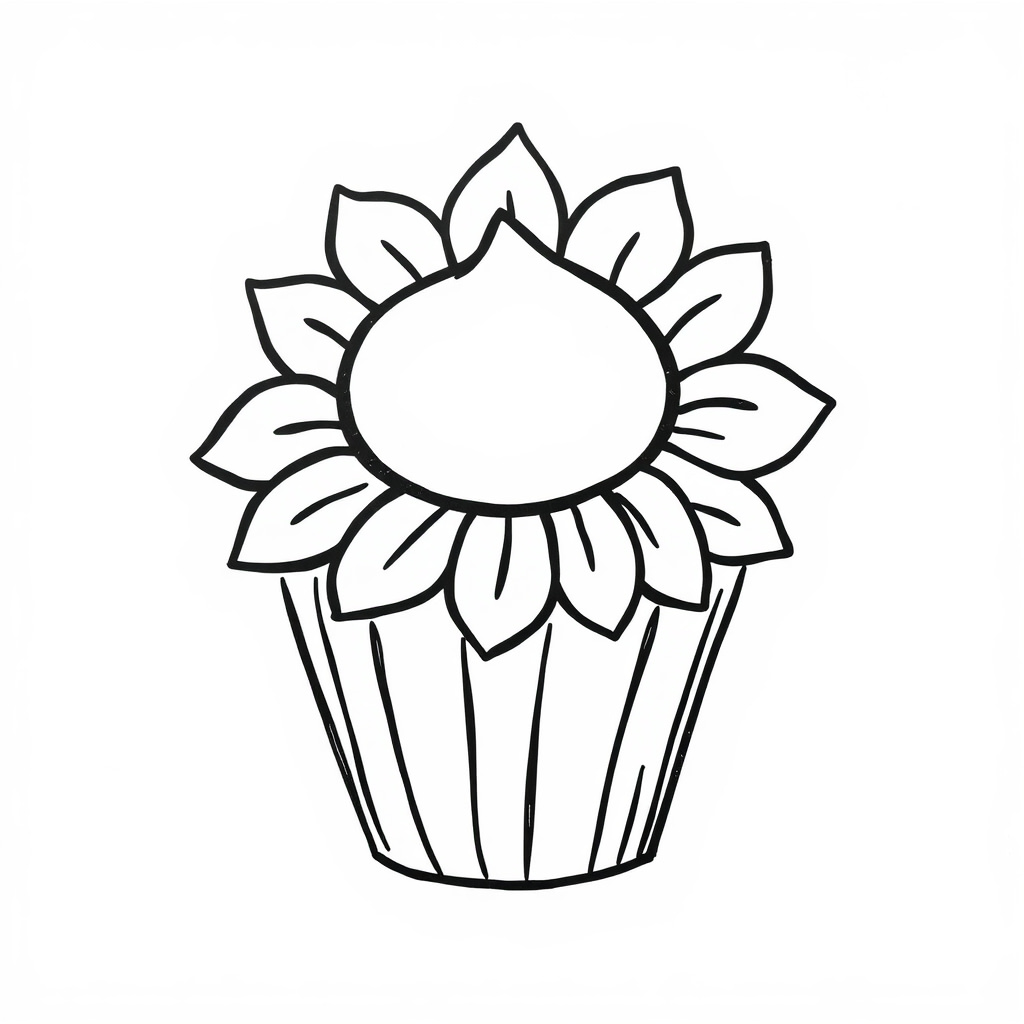 Sunflower cupcake in bloom