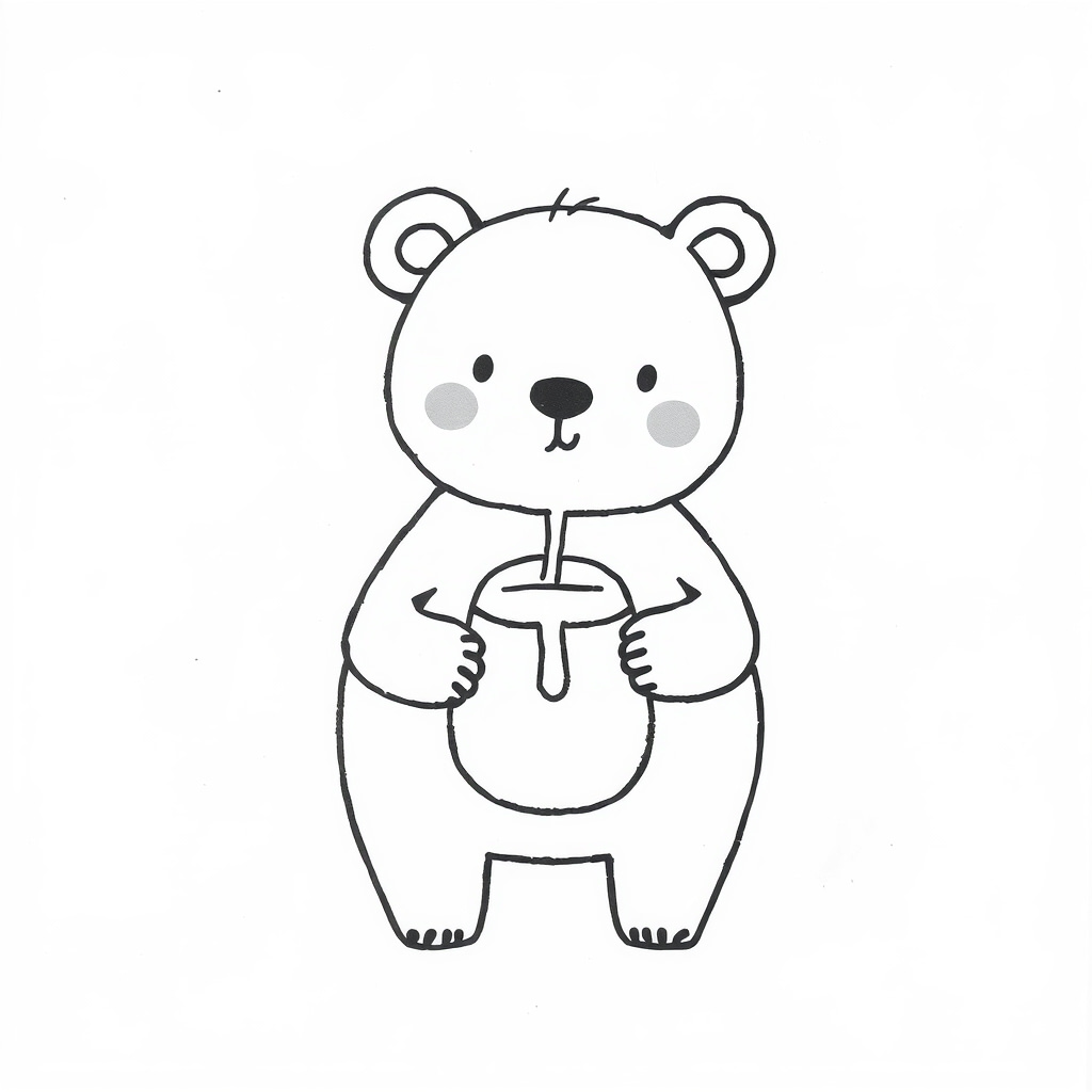 Bear with honey pot