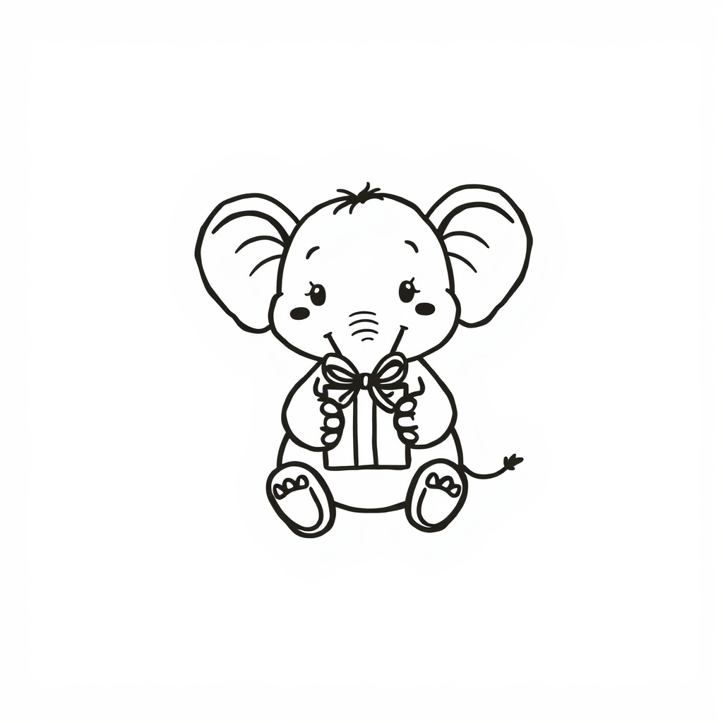 Elephant holding gift