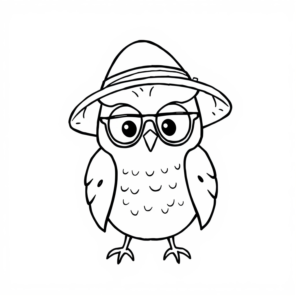 Summer Owl in Beach Hat