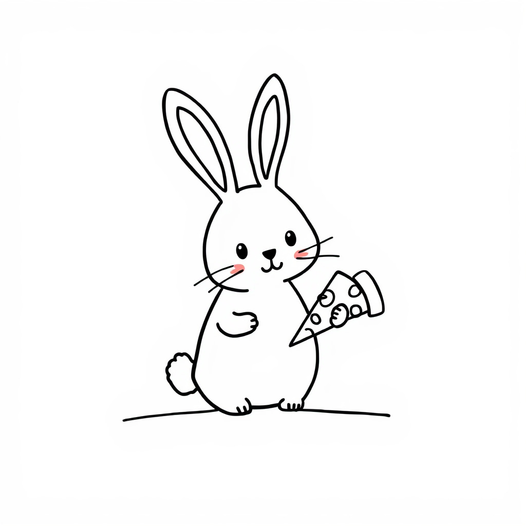 Bunny with a pizza slice