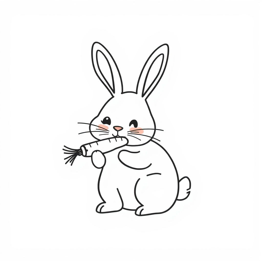 Rabbit eating carrot