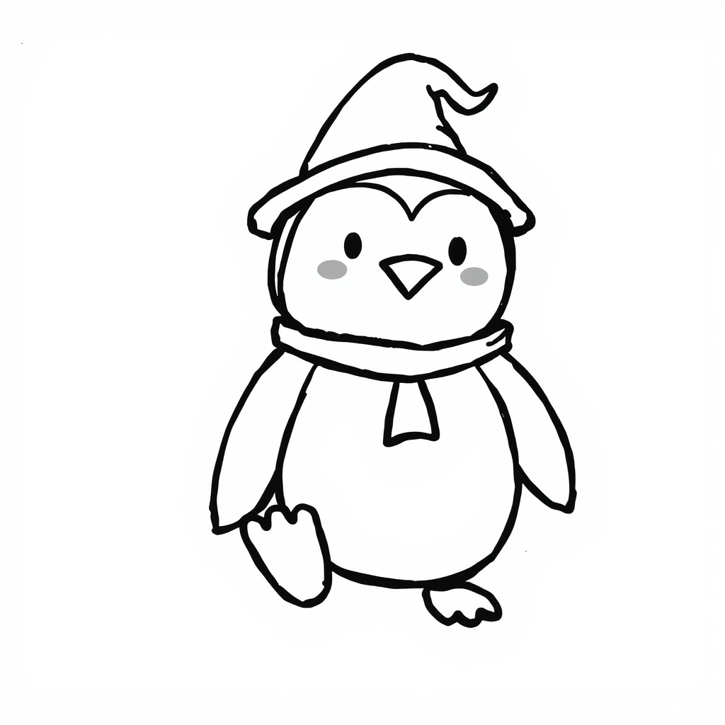 Penguin in Halloween costume