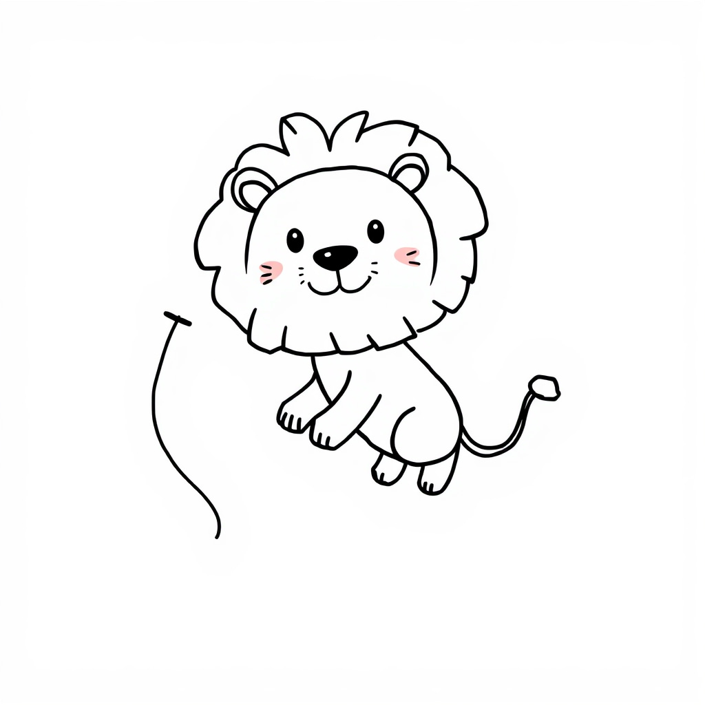 Lion flying kite.