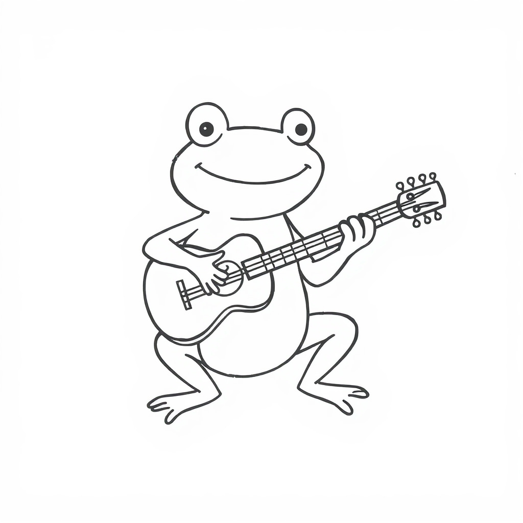 Frog playing guitar