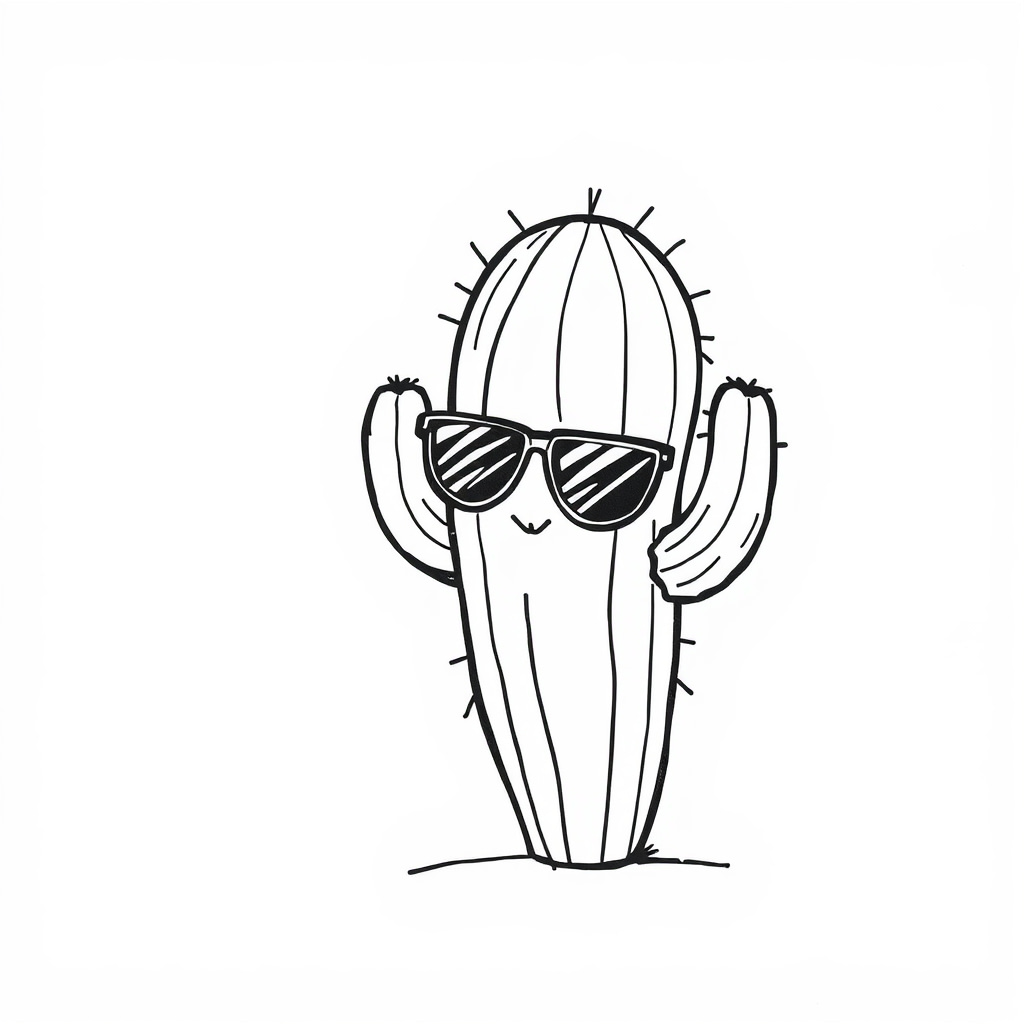 Cactus with sunglasses