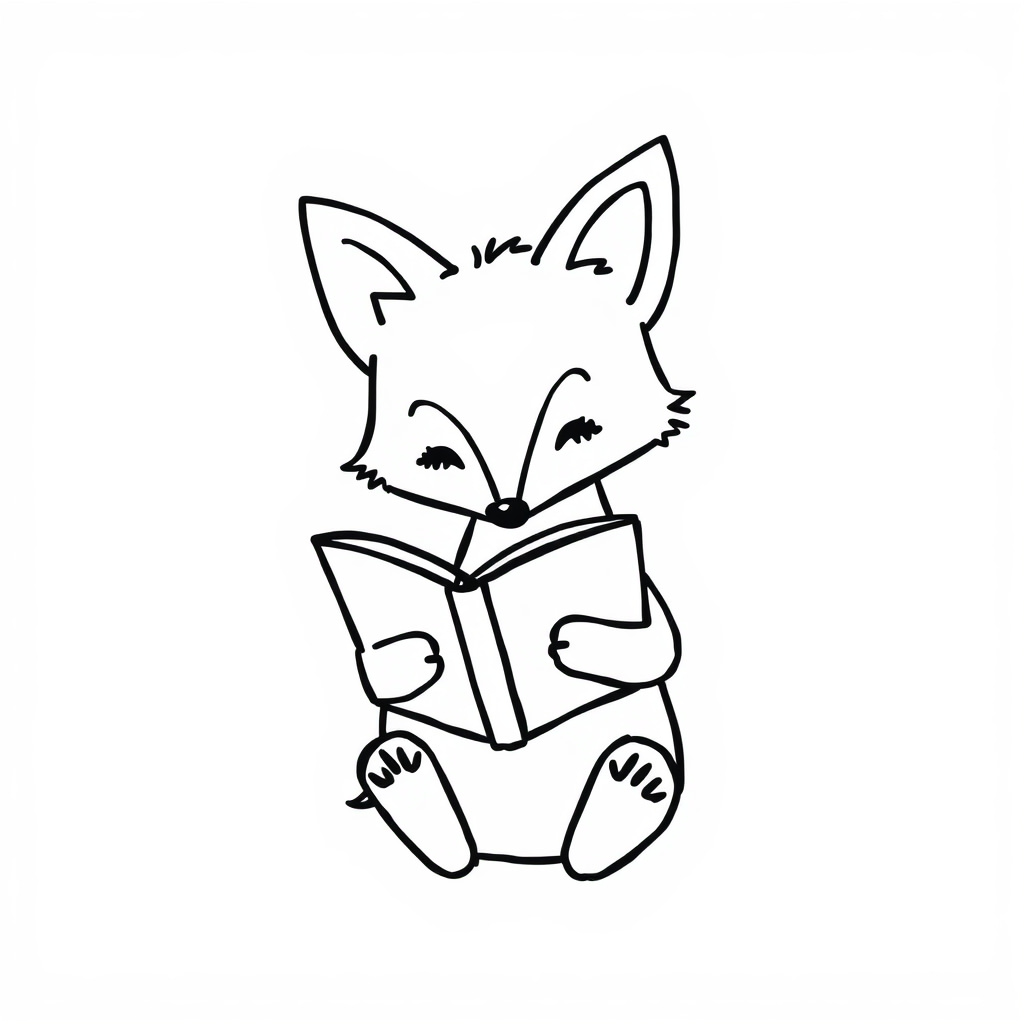 Fox reading a book