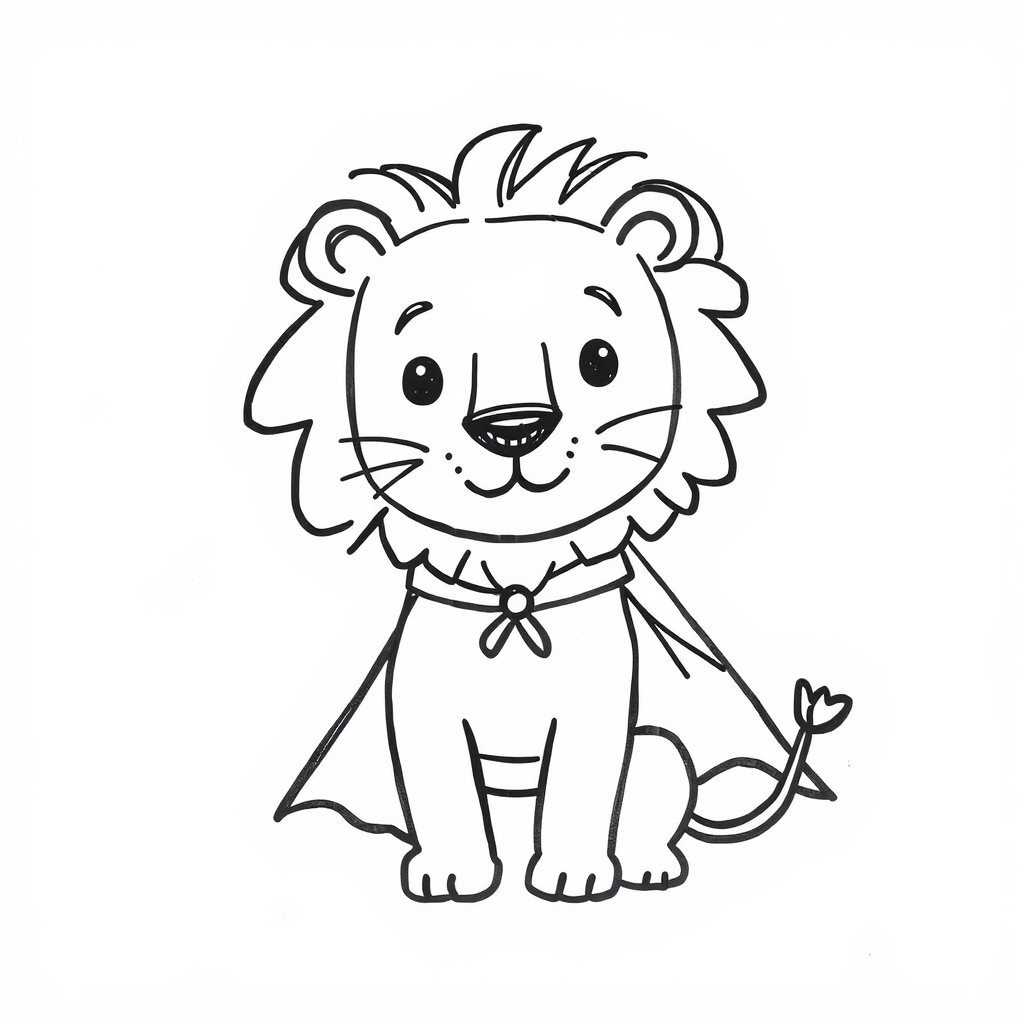 Lion wearing a superhero cape