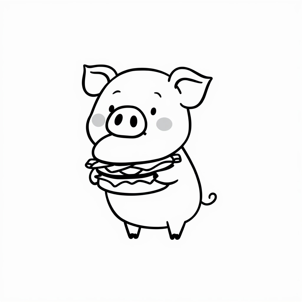 Pig with a burger