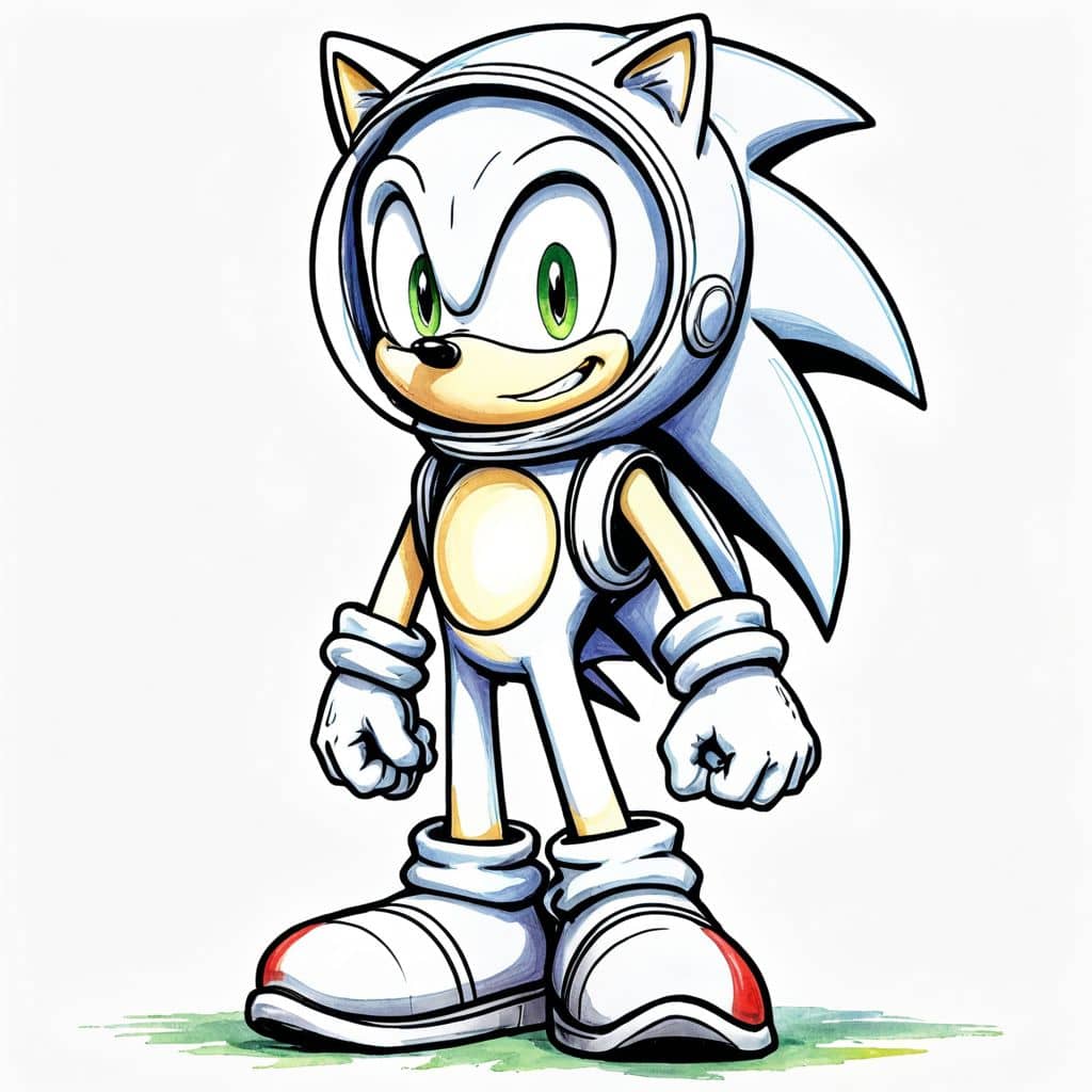 Colored Sonic - astronaut suit