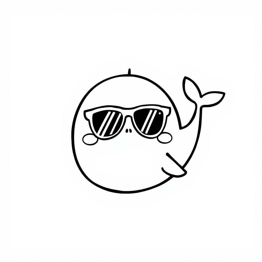 Whale wearing sunglasses