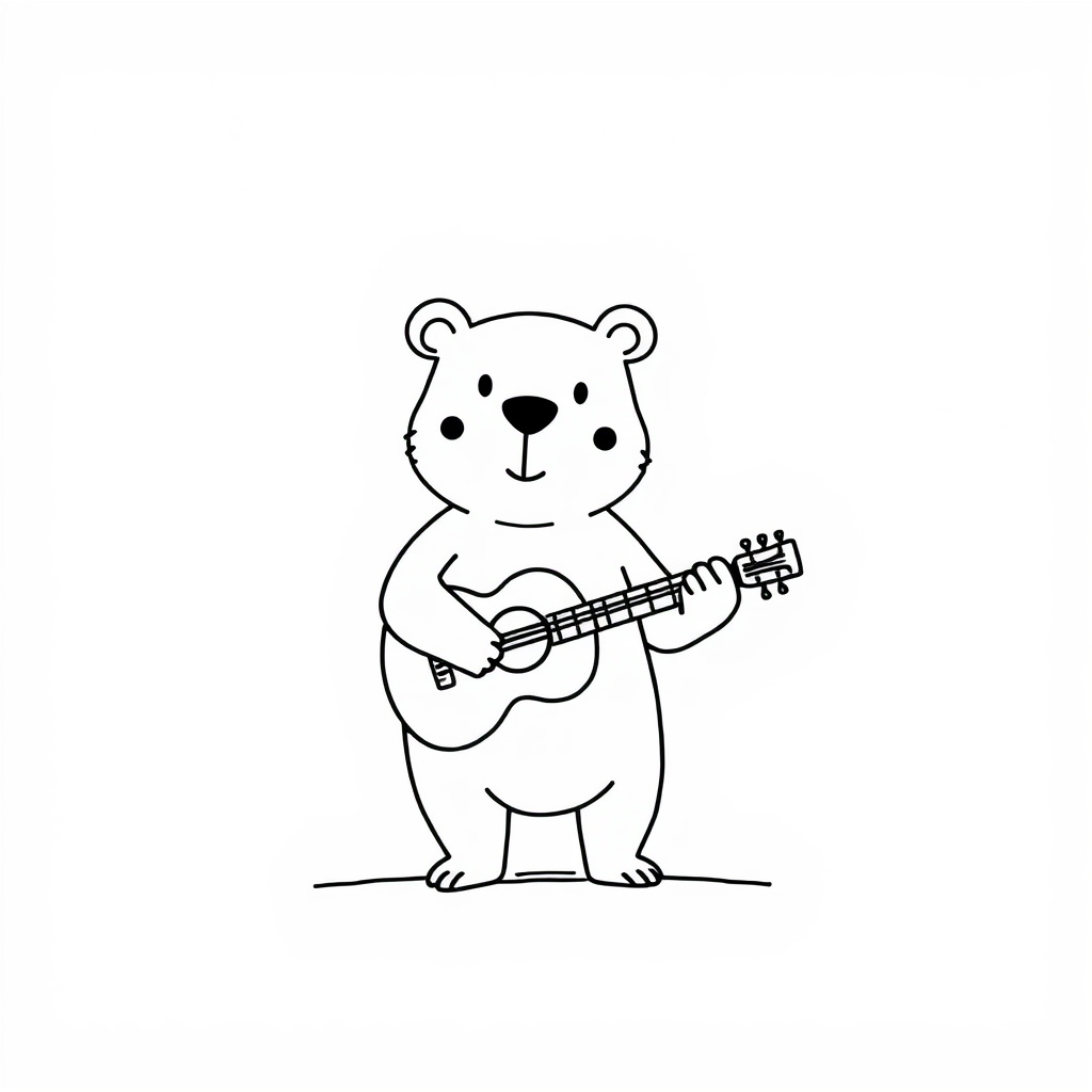 Bear playing guitar